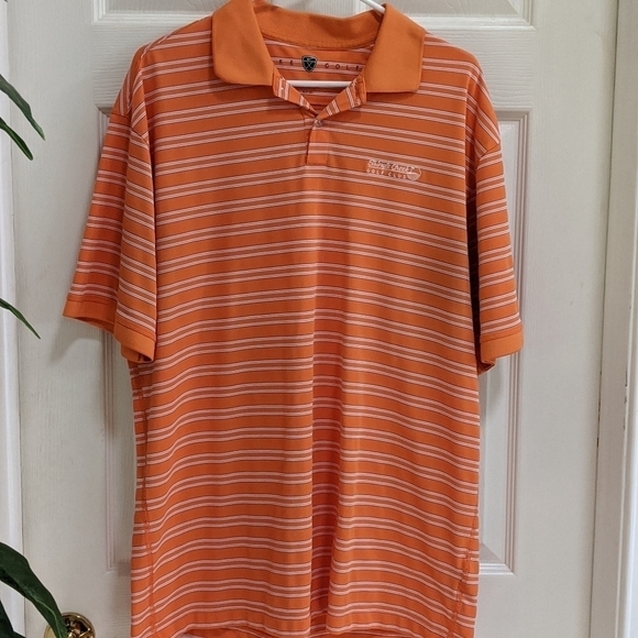 Nike Men's XL Golf Polo Short Sleeve Orange/White - Picture 2 of 11